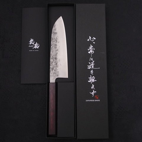 Santoku SLD Nashiji Washi Purple Urushi Handle 165mm-SLD-Nashiji Washi-Japanese Handle-[Musashi]-[Japanese-Kitchen-Knives]