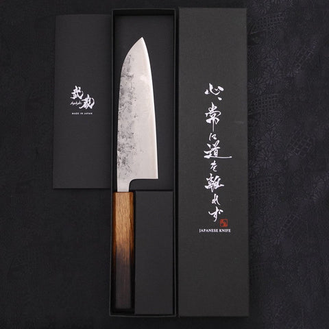 Santoku SLD Nashiji Washi Yaki Urushi Handle 165mm-SLD-Nashiji Washi-Japanese Handle-[Musashi]-[Japanese-Kitchen-Knives]