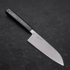 Santoku SLD Wave Nickel Damascus Black Ishime Urushi Handle 165mm-SLD-Damascus-Japanese Handle-[Musashi]-[Japanese-Kitchen-Knives]