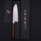 Santoku SLD Wave Nickel Damascus Purple Urushi Handle 165mm-SLD-Damascus-Japanese Handle-[Musashi]-[Japanese-Kitchen-Knives]