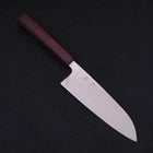 Santoku SLD Wave Nickel Damascus Purple Urushi Handle 165mm-SLD-Damascus-Japanese Handle-[Musashi]-[Japanese-Kitchen-Knives]