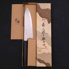 Santoku Silver Steel #3 Damascus Buffalo Ebony Handle 180mm-Silver steel #3-Damascus-Japanese Handle-[Musashi]-[Japanese-Kitchen-Knives]