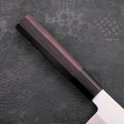 Santoku Silver Steel #3 Kasumi Chokin Samurai Full Moon Buffalo Ebony Handle 170mm-Silver steel #3-Kasumi-Japanese Handle-[Musashi]-[Japanese-Kitchen-Knives]