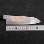 Santoku Silver Steel #3 Kasumi Chokin Samurai Full Moon Buffalo Ebony Handle 170mm-Silver steel #3-Kasumi-Japanese Handle-[Musashi]-[Japanese-Kitchen-Knives]