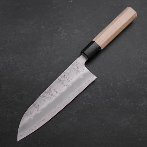 Santoku Silver Steel #3 Nashiji Buffalo Magnolia Handle 165mm-Silver steel #3-Nashiji-Japanese Handle-[Musashi]-[Japanese-Kitchen-Knives]