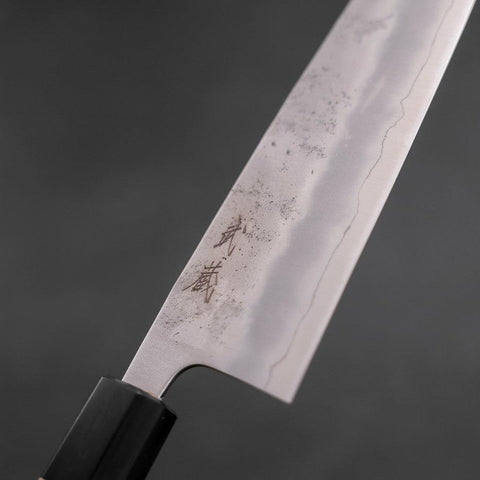 Santoku Silver Steel #3 Nashiji Buffalo Magnolia Handle 165mm-Silver steel #3-Nashiji-Japanese Handle-[Musashi]-[Japanese-Kitchen-Knives]