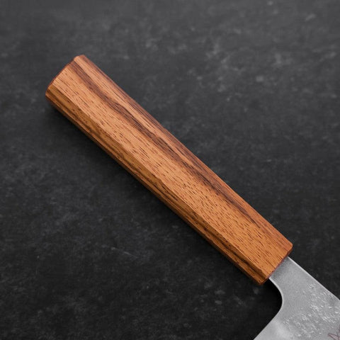 Santoku Silver Steel #3 Nashiji Oak Handle 165mm-Silver steel #3-Nashiji-Japanese Handle-[Musashi]-[Japanese-Kitchen-Knives]