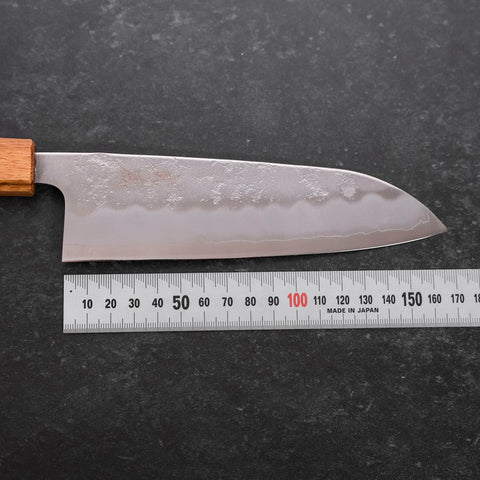 Santoku Silver Steel #3 Nashiji Oak Handle 165mm-Silver steel #3-Nashiji-Japanese Handle-[Musashi]-[Japanese-Kitchen-Knives]