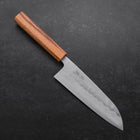 Santoku Silver Steel #3 Nashiji Oak Handle 165mm-Silver steel #3-Nashiji-Japanese Handle-[Musashi]-[Japanese-Kitchen-Knives]