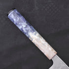 Santoku Silver Steel #3 Nashiji Ocean Blue White Handle 165mm-Silver steel #3-Nashiji-Ocean Handle-[Musashi]-[Japanese-Kitchen-Knives]