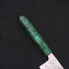 Santoku Silver Steel #3 Nashiji Ocean Green Handle 165mm-Silver steel #3-Nashiji-Ocean Handle-[Musashi]-[Japanese-Kitchen-Knives]