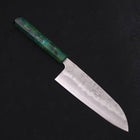 Santoku Silver Steel #3 Nashiji Ocean Green Handle 165mm-Silver steel #3-Nashiji-Ocean Handle-[Musashi]-[Japanese-Kitchen-Knives]