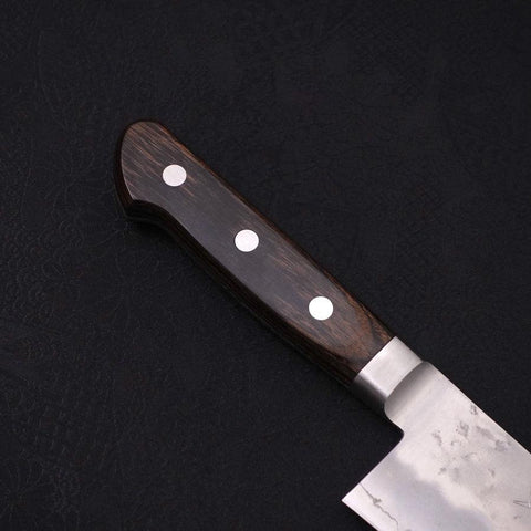 Santoku Silver Steel #3 Nashiji Western Handle 180mm-Silver steel #3-Nashiji-Western Handle-[Musashi]-[Japanese-Kitchen-Knives]