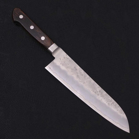 Santoku Silver Steel #3 Nashiji Western Handle 180mm-Silver steel #3-Nashiji-Western Handle-[Musashi]-[Japanese-Kitchen-Knives]