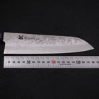 Santoku Silver Steel #3 Nashiji Western Purple Handle 180mm-Silver steel #3-Nashiji-Western Handle-[Musashi]-[Japanese-Kitchen-Knives]