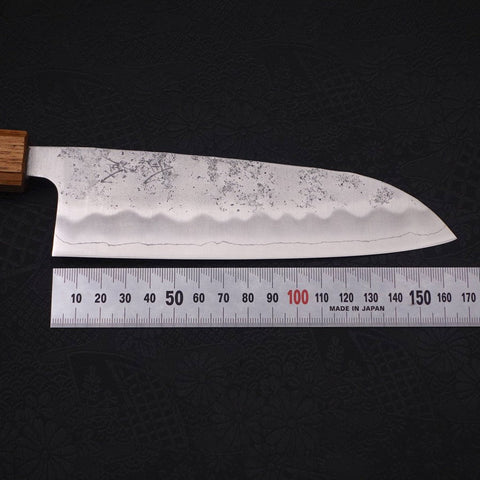 Santoku Silver Steel #3 Nashiji Yaki Urushi Handle 165mm-Silver steel #3-Nashiji-Japanese Handle-[Musashi]-[Japanese-Kitchen-Knives]