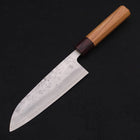 Santoku Silver Steel #3 Nashiji Zelkova Handle 165mm-Silver steel #3-Nashiji-Japanese Handle-[Musashi]-[Japanese-Kitchen-Knives]