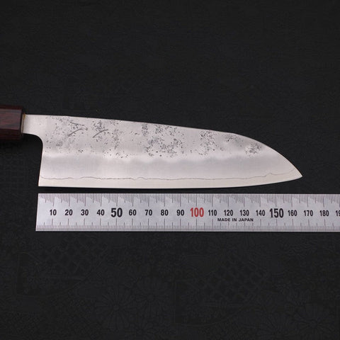 Santoku Silver Steel #3 Nashiji Zelkova Handle 165mm-Silver steel #3-Nashiji-Japanese Handle-[Musashi]-[Japanese-Kitchen-Knives]