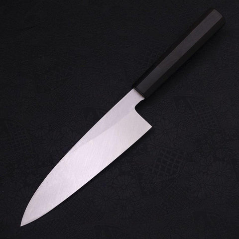 Santoku Single White steel #2 Kasumi Chokin Tiger Buffalo Ebony Handle 180mm-White steel #2-Kasumi-Japanese Handle-[Musashi]-[Japanese-Kitchen-Knives]