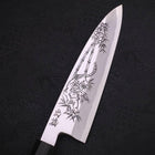 Santoku Single White steel #2 Kasumi Chokin Tiger Buffalo Ebony Handle 180mm-White steel #2-Kasumi-Japanese Handle-[Musashi]-[Japanese-Kitchen-Knives]