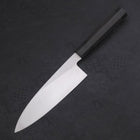 Santoku Single-edged White steel #2 Kasumi Buffalo Ebony Handle 180mm-White steel #2-Kasumi-Japanese Handle-[Musashi]-[Japanese-Kitchen-Knives]