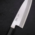 Santoku Single-edged White steel #2 Kasumi Buffalo Ebony Handle 180mm-White steel #2-Kasumi-Japanese Handle-[Musashi]-[Japanese-Kitchen-Knives]