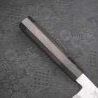 Santoku Single-edged White steel #2 Kasumi Buffalo Ebony Handle 180mm-White steel #2-Kasumi-Japanese Handle-[Musashi]-[Japanese-Kitchen-Knives]