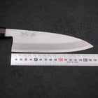 Santoku Single-edged White steel #2 Kasumi Buffalo Ebony Handle 180mm-White steel #2-Kasumi-Japanese Handle-[Musashi]-[Japanese-Kitchen-Knives]