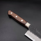 Santoku Stainless Clad Blue Super Kurouchi Tsuchime Western Handle 180mm-Blue Super-Kurouchi-Western Handle-[Musashi]-[Japanese-Kitchen-Knives]