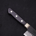 Santoku Stainless Clad Blue Super Kurouchi Tsuchime Western Handle Black 180mm-Blue Super-Kurouchi-Western Handle-[Musashi]-[Japanese-Kitchen-Knives]