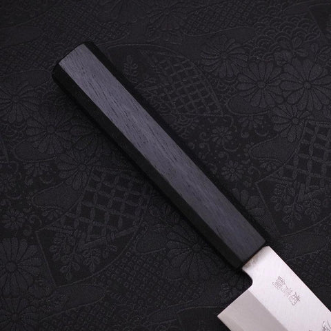 Santoku Stainless Clad Blue Super Polished Dark Blue Handle 140mm-Blue Super-Polished-Japanese Handle-[Musashi]-[Japanese-Kitchen-Knives]