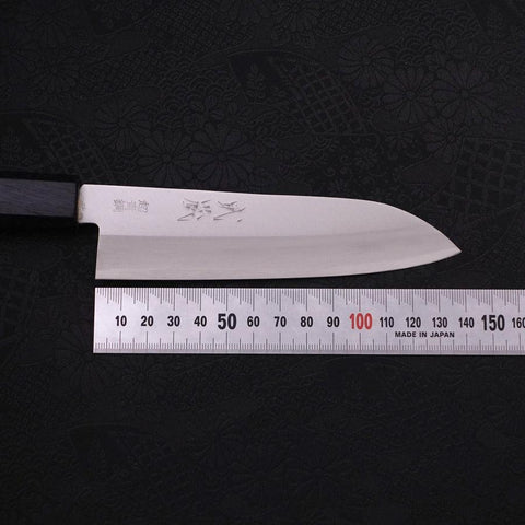 Santoku Stainless Clad Blue Super Polished Dark Blue Handle 140mm-Blue Super-Polished-Japanese Handle-[Musashi]-[Japanese-Kitchen-Knives]