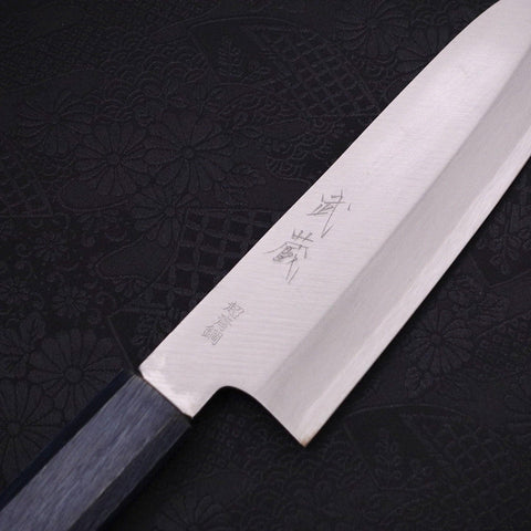 Santoku Stainless Clad Blue Super Polished Dark Blue Handle 180mm-Blue Super-Polished-Japanese Handle-[Musashi]-[Japanese-Kitchen-Knives]