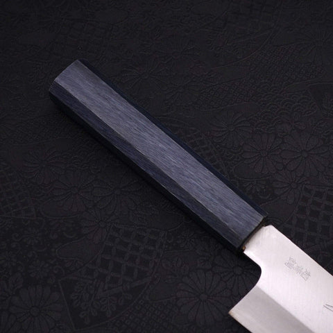 Santoku Stainless Clad Blue Super Polished Dark Blue Handle 180mm-Blue Super-Polished-Japanese Handle-[Musashi]-[Japanese-Kitchen-Knives]