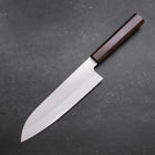 Santoku Stainless Clad Blue Super Polished Ebony Handle 180mm-Blue Super-Polished-Japanese Handle-[Musashi]-[Japanese-Kitchen-Knives]