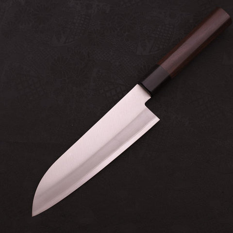 Santoku Stainless Clad Blue Super Polished Shitan Handle 170mm-Blue Super-Polished-Japanese Handle-[Musashi]-[Japanese-Kitchen-Knives]