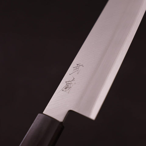 Santoku Stainless Clad Blue Super Polished Shitan Handle 170mm-Blue Super-Polished-Japanese Handle-[Musashi]-[Japanese-Kitchen-Knives]