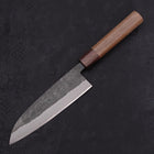 Santoku Stainless Clad Blue steel #2 Kurouchi Walnut Shitan Handle 165mm-Blue steel #2-Kurouchi-Japanese Handle-[Musashi]-[Japanese-Kitchen-Knives]