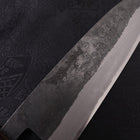 Santoku Stainless Clad Blue steel #2 Kurouchi Walnut Shitan Handle 165mm-Blue steel #2-Kurouchi-Japanese Handle-[Musashi]-[Japanese-Kitchen-Knives]