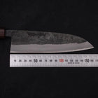 Santoku Stainless Clad Blue steel #2 Kurouchi Walnut Shitan Handle 165mm-Blue steel #2-Kurouchi-Japanese Handle-[Musashi]-[Japanese-Kitchen-Knives]