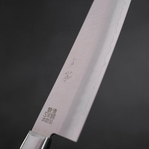 Santoku Sweden Stainless Steel Polished Western Black Handle 180mm-Polished-Western Handle-[Musashi]-[Japanese-Kitchen-Knives]