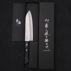 Santoku VG-1 Polished Western Black Handle 165mm-Polished-VG-1-Western Handle-[Musashi]-[Japanese-Kitchen-Knives]