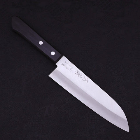 Santoku VG-1 Polished Western Black Handle 165mm-Polished-VG-1-Western Handle-[Musashi]-[Japanese-Kitchen-Knives]