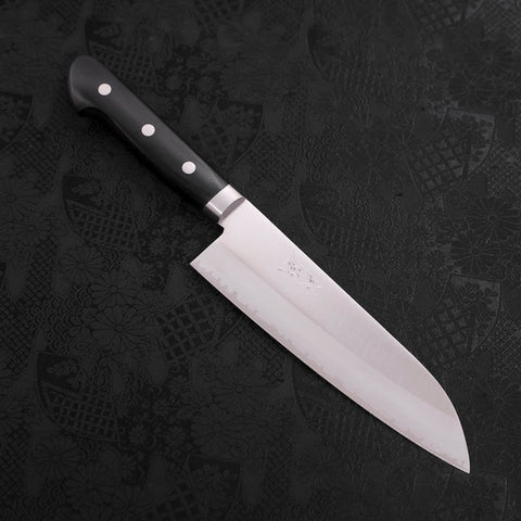 Santoku VG-1 Polished Western Black Handle 170mm-Polished-VG-1-Western Handle-[Musashi]-[Japanese-Kitchen-Knives]