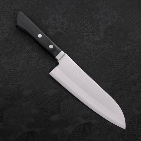 Santoku VG-1 Polished Western Black Handle 170mm-Polished-VG-1-Western Handle-[Musashi]-[Japanese-Kitchen-Knives]