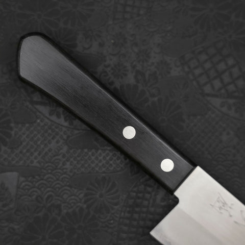 Santoku VG-1 Polished Western Black Handle 170mm (Tsuba Nashi)-Polished-VG-1-Western Handle-[Musashi]-[Japanese-Kitchen-Knives]