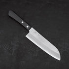 Santoku VG-1 Polished Western Black Handle 170mm (Tsuba Nashi)-Polished-VG-1-Western Handle-[Musashi]-[Japanese-Kitchen-Knives]