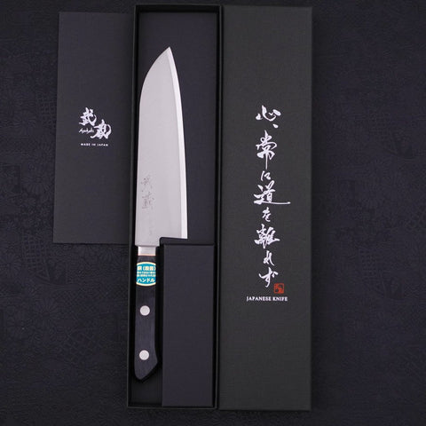 Santoku VG-1 Polished Western Copper Handle 165mm-Polished-VG-1-Western Handle-[Musashi]-[Japanese-Kitchen-Knives]