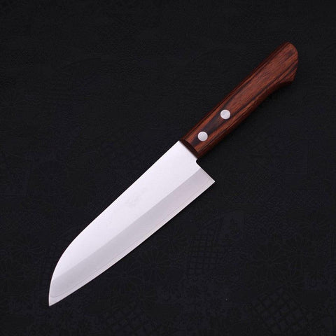 Santoku VG-1 Polished Western Mahogany Handle 140mm-Polished-VG-1-Western Handle-[Musashi]-[Japanese-Kitchen-Knives]