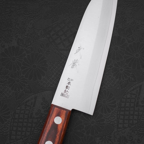 Santoku VG-1 Polished Western Mahogany Handle 140mm-Polished-VG-1-Western Handle-[Musashi]-[Japanese-Kitchen-Knives]